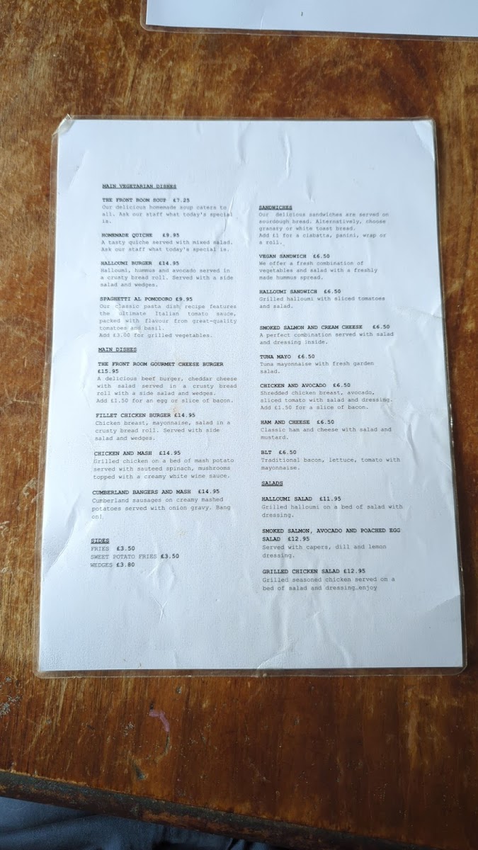 The Front Room Menu - Image 4